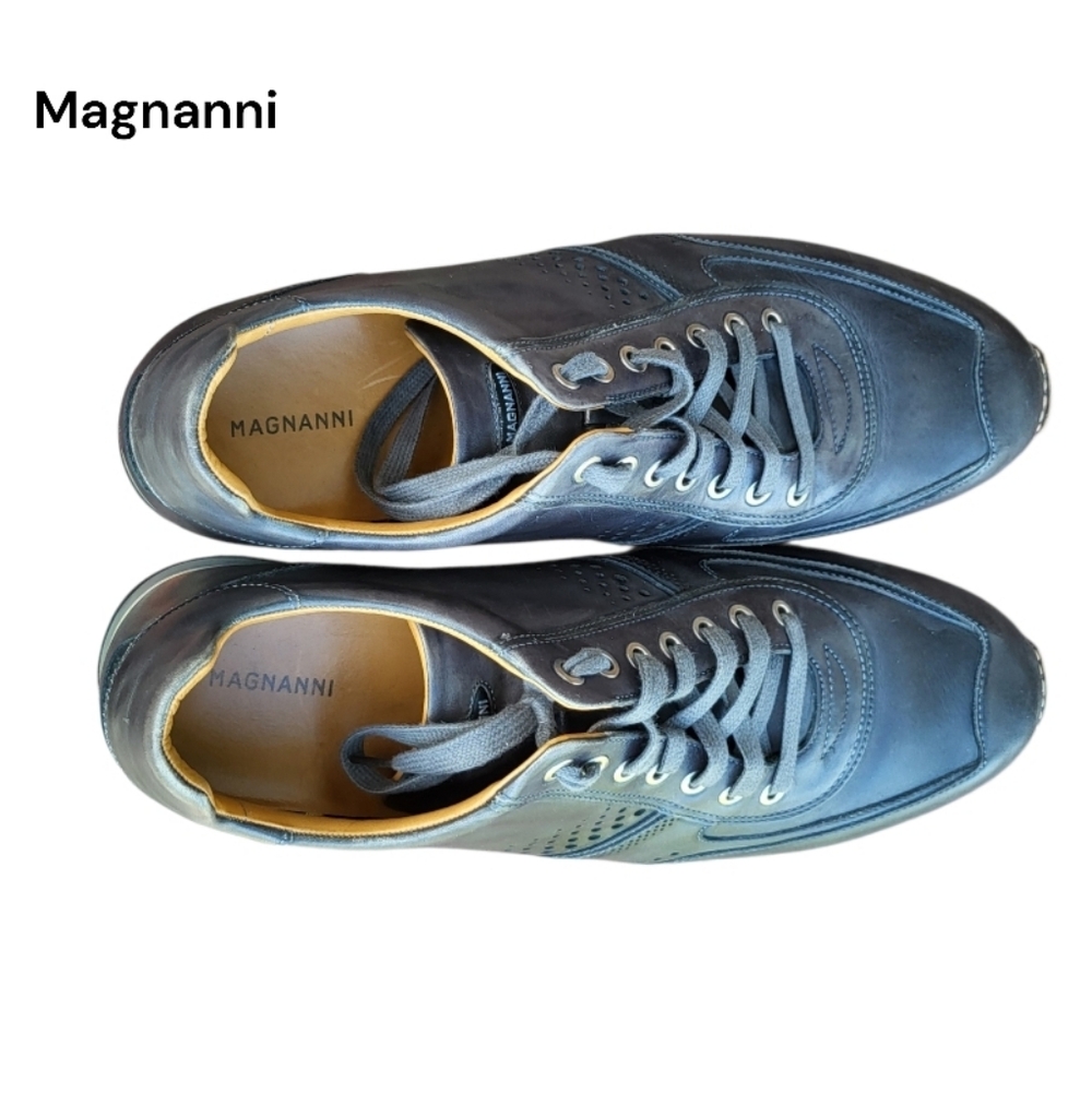 Magnanni Cristian Christian Gray Leather Casual Dress Sneaker Shoe Spain Men 13 - Picture 7 of 16